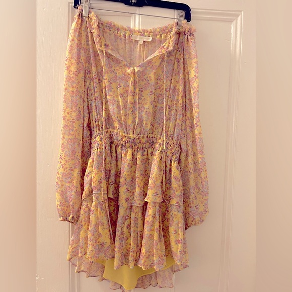 LoveShackFancy Yellow floral Popover Mini Dress - Small - Picture 2 of 5
